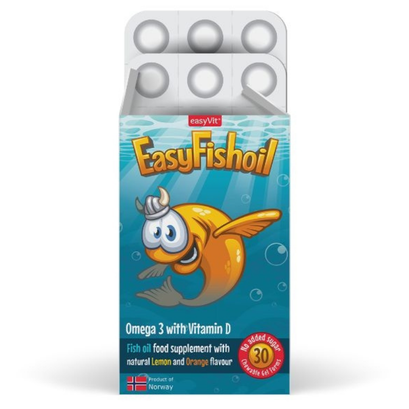 EasyFishoil с Витамин D таблетки за дъвчене х 30