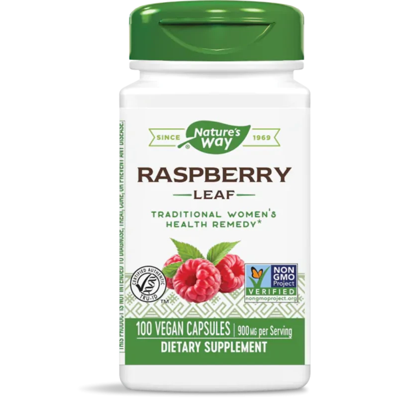 Малина (лист) капсули при хормонален дисбаланс и проблеми с месечния цикъл 450мг х100 Nature&#039;s Way