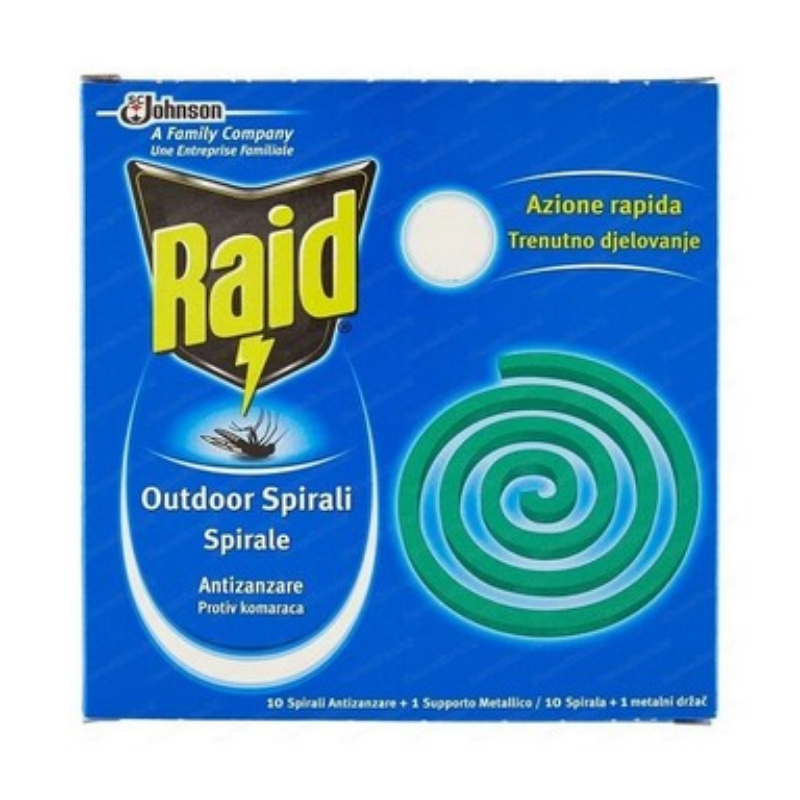 Raid Спирали срещу насекоми за открити места х10