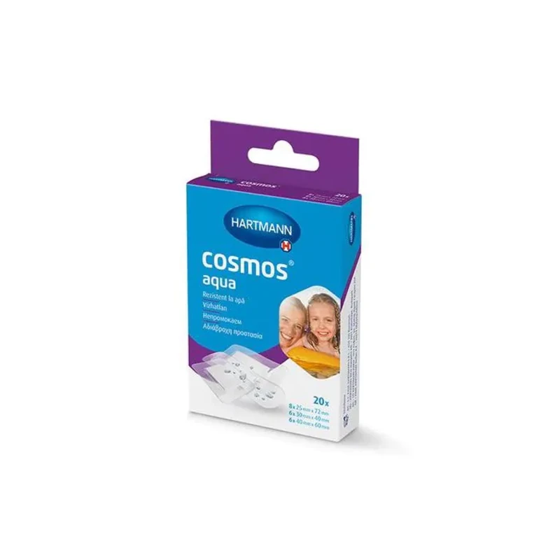 Cosmos Aqua водоустойчив дишащ пластир за малки рани х20 530550 Hartmann