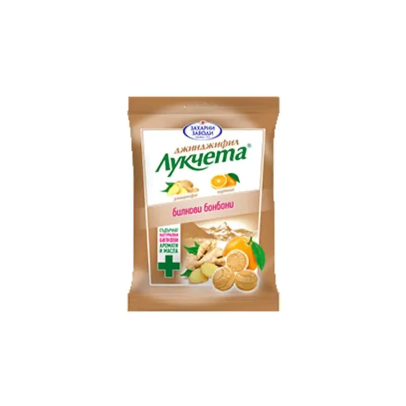 Бонбони лукчета с джинджифил и портокал при гърлобол 75гр