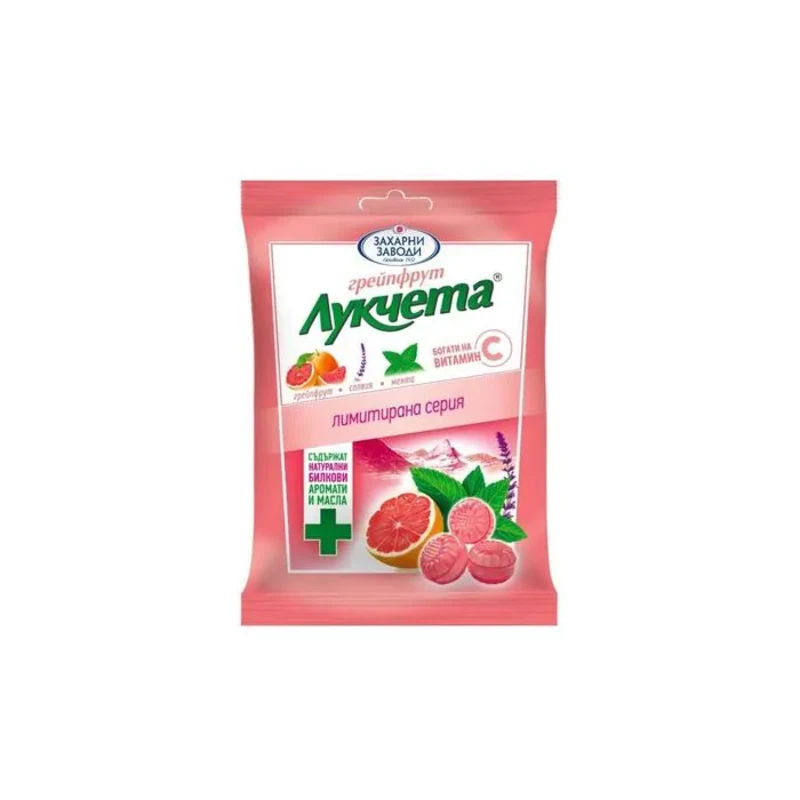 Бонбони лукчета с грейпфрут при гърлобол 75гр