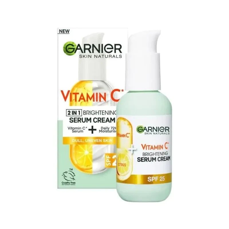 Garnier vitamin C 2n1 серум-крем за лице за сияйна кожа SPF25 50мл