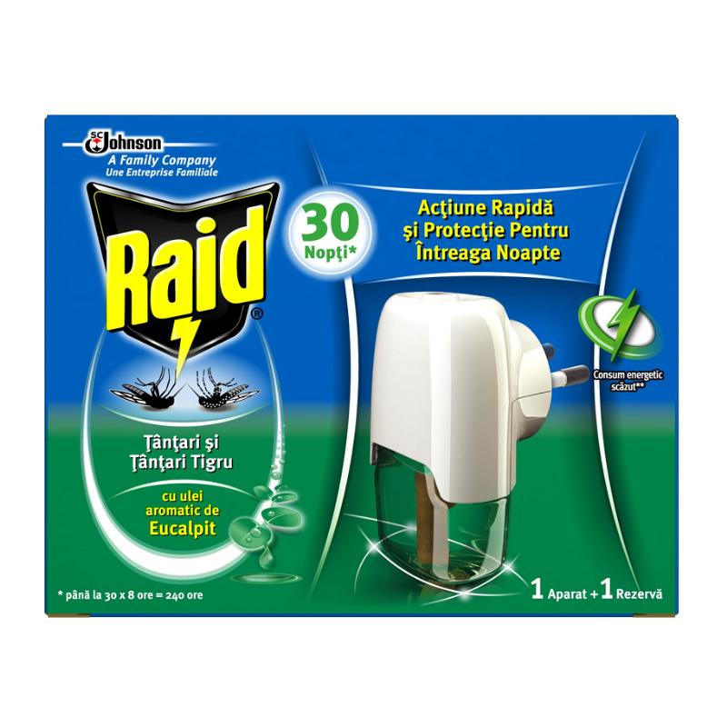 Изпарител с пълнител против комари с евкалипт 21мл Raid