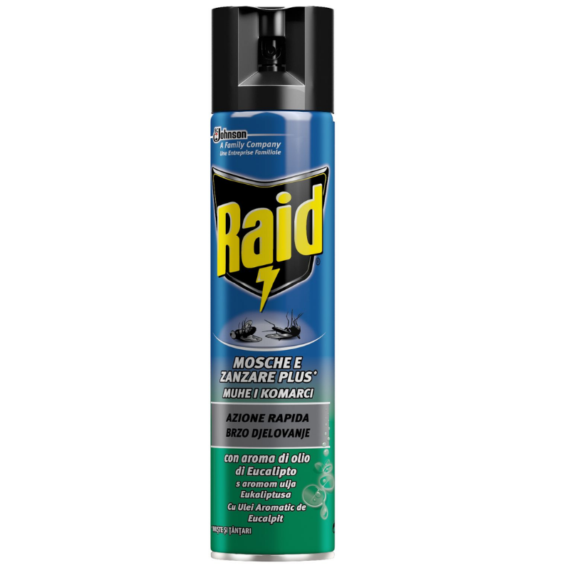 Аерозол с евкалипт срещу летящи насекоми 400мл син Raid