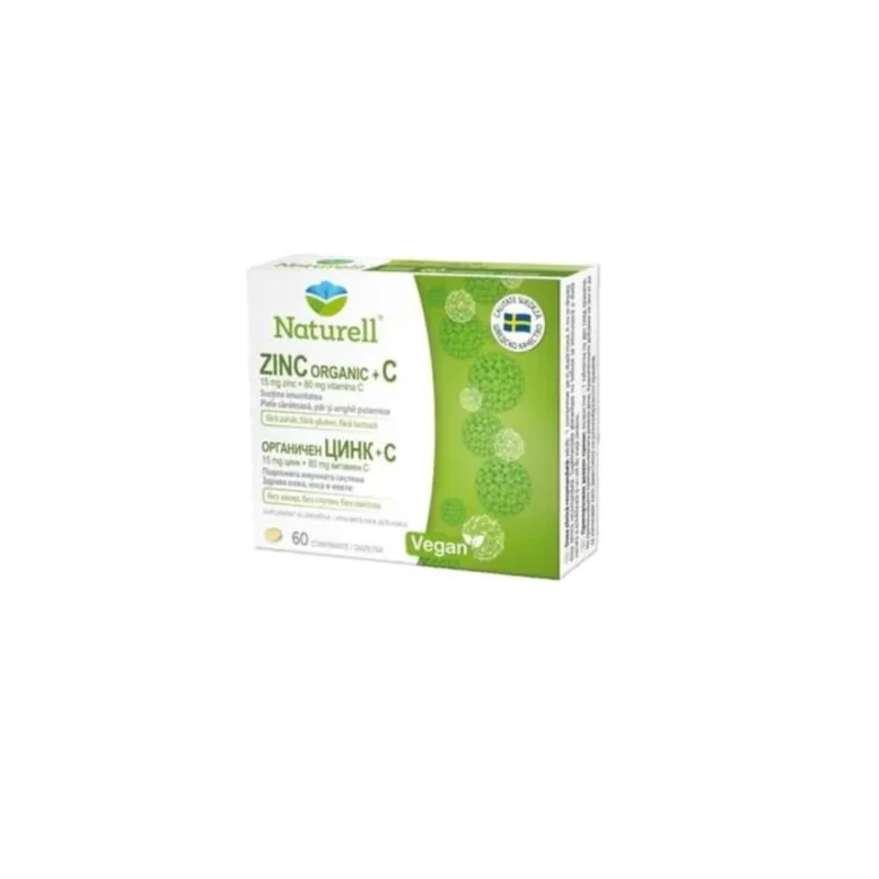 Naturell Органичен цинк + Витамин C таблетки х60 USP